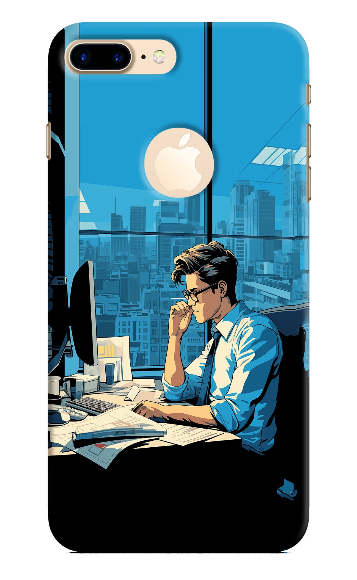 Focused Hustler (AI Generated) iPhone 8 Plus Logocut Hard Case Back Cover by Casekaro