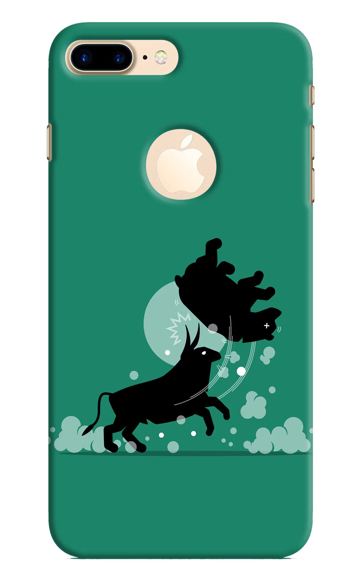 Bull Conqueror iPhone 8 Plus Logocut Hard Case Back Cover by Casekaro