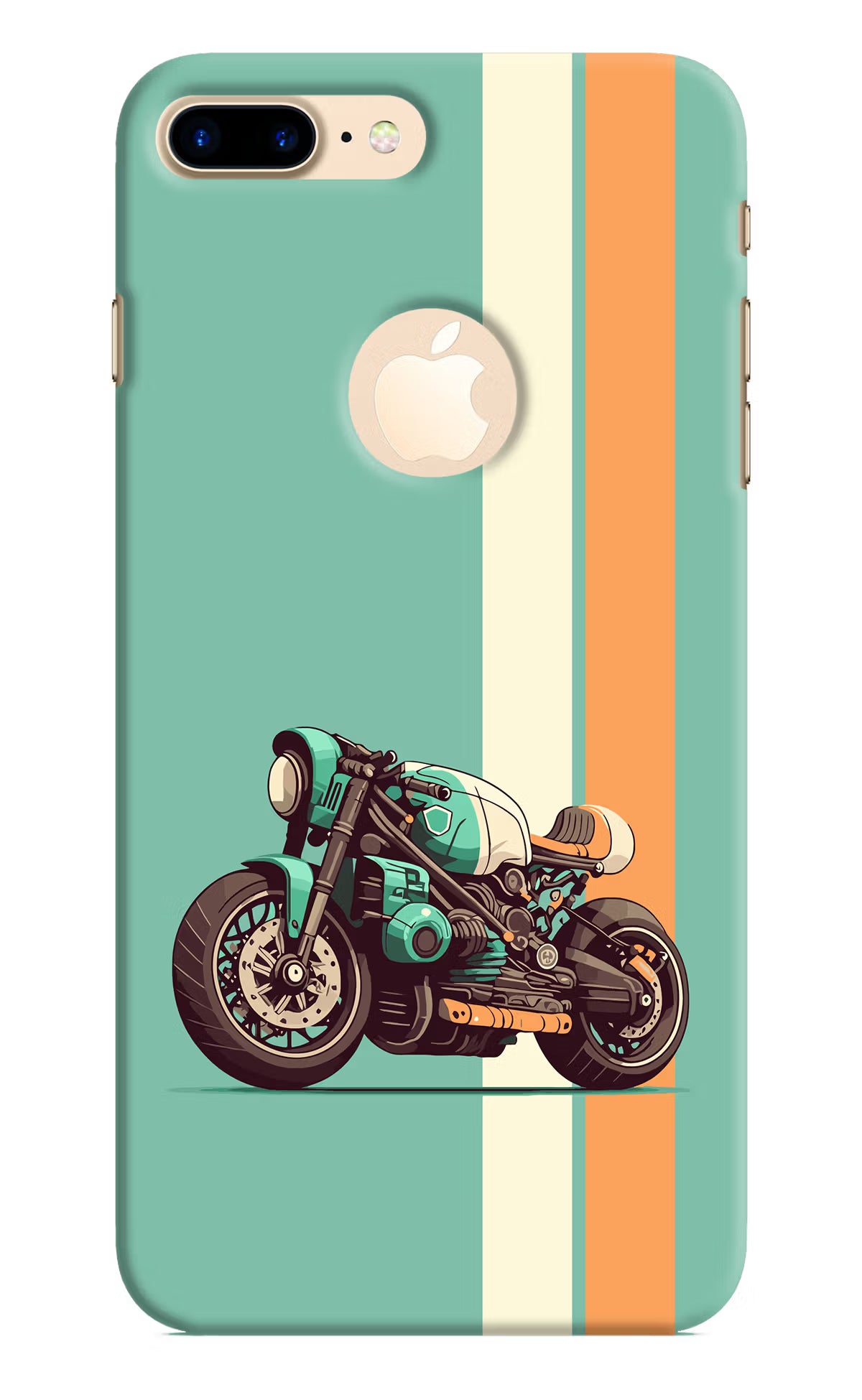 Striped Moto Drift iPhone 8 Plus Logocut Hard Case Back Cover by Casekaro