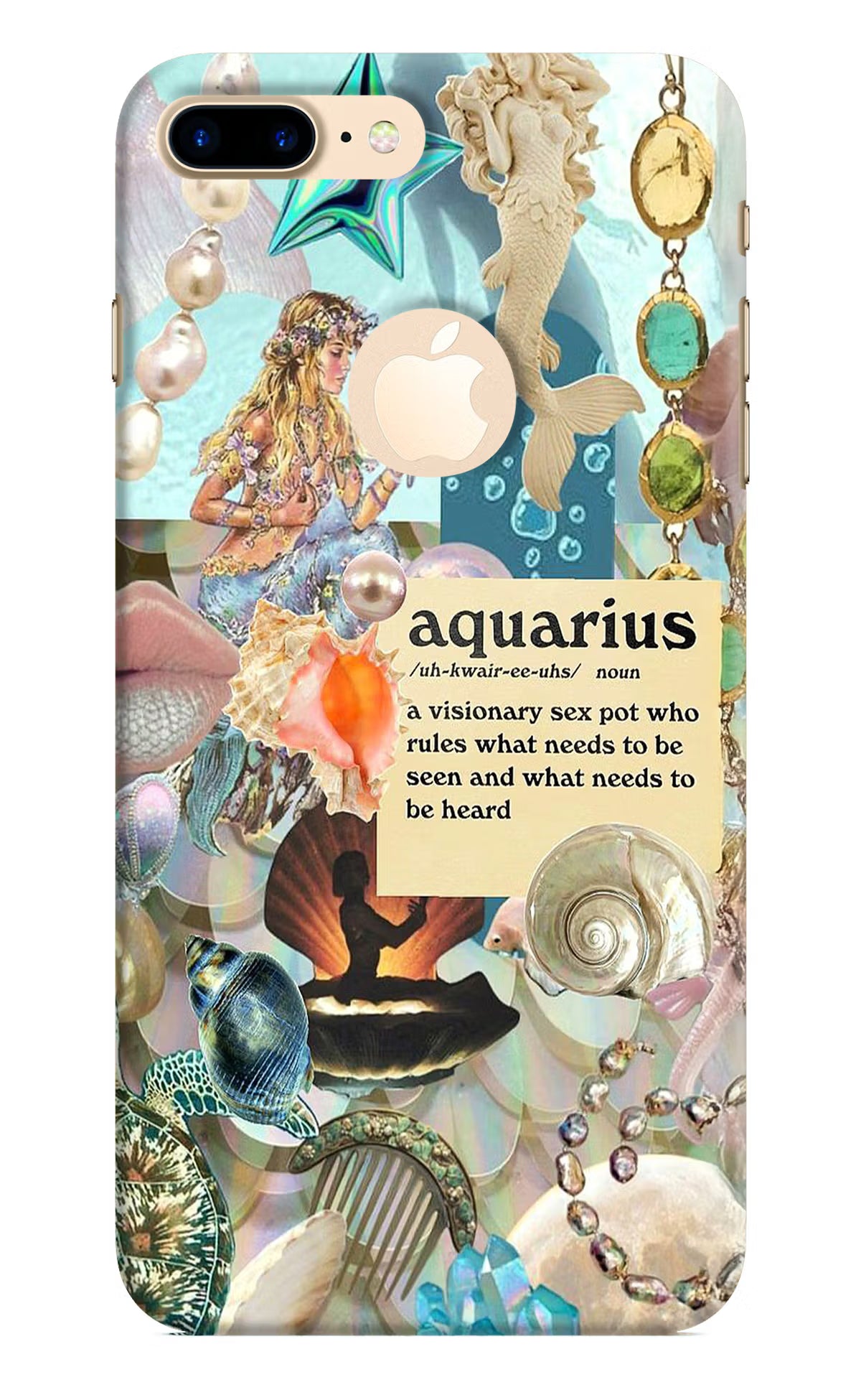 Aquarius Zodiac iPhone 8 Plus Logocut Hard Case Back Cover by Casekaro