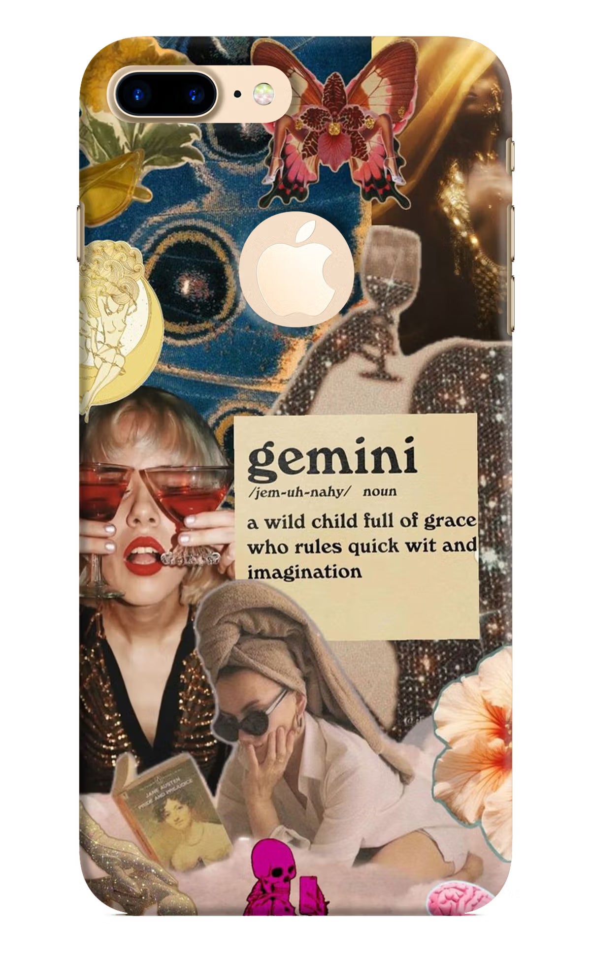 Gemini Zodiac iPhone 8 Plus Logocut Hard Case Back Cover by Casekaro