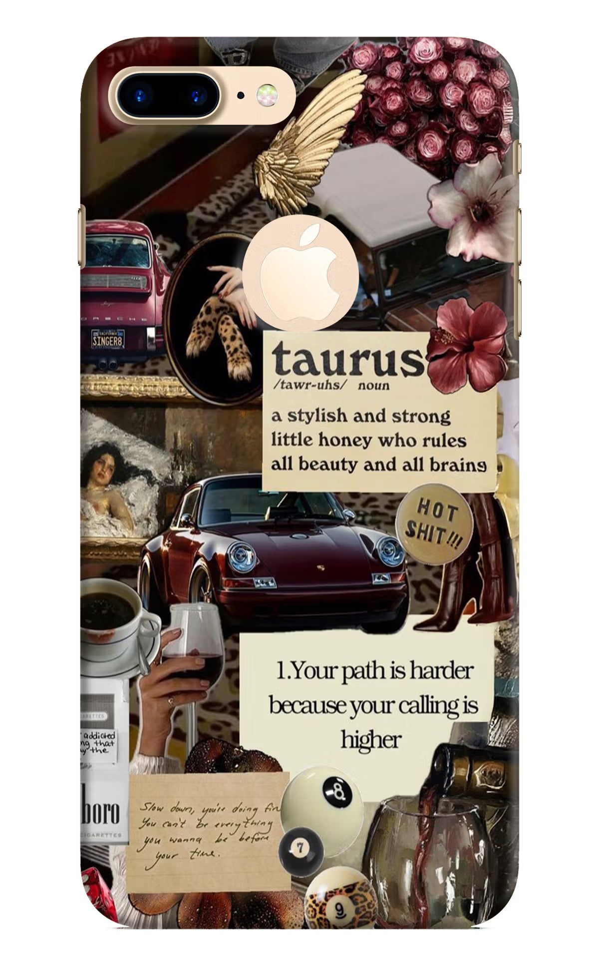 Taurus Zodiac iPhone 8 Plus Logocut Hard Case Back Cover by Casekaro