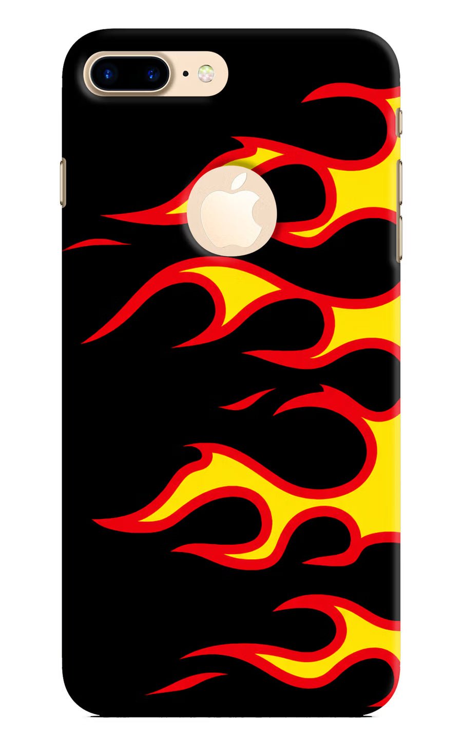 Side Sweep Flames iPhone 8 Plus Logocut Back Cover, Hard case