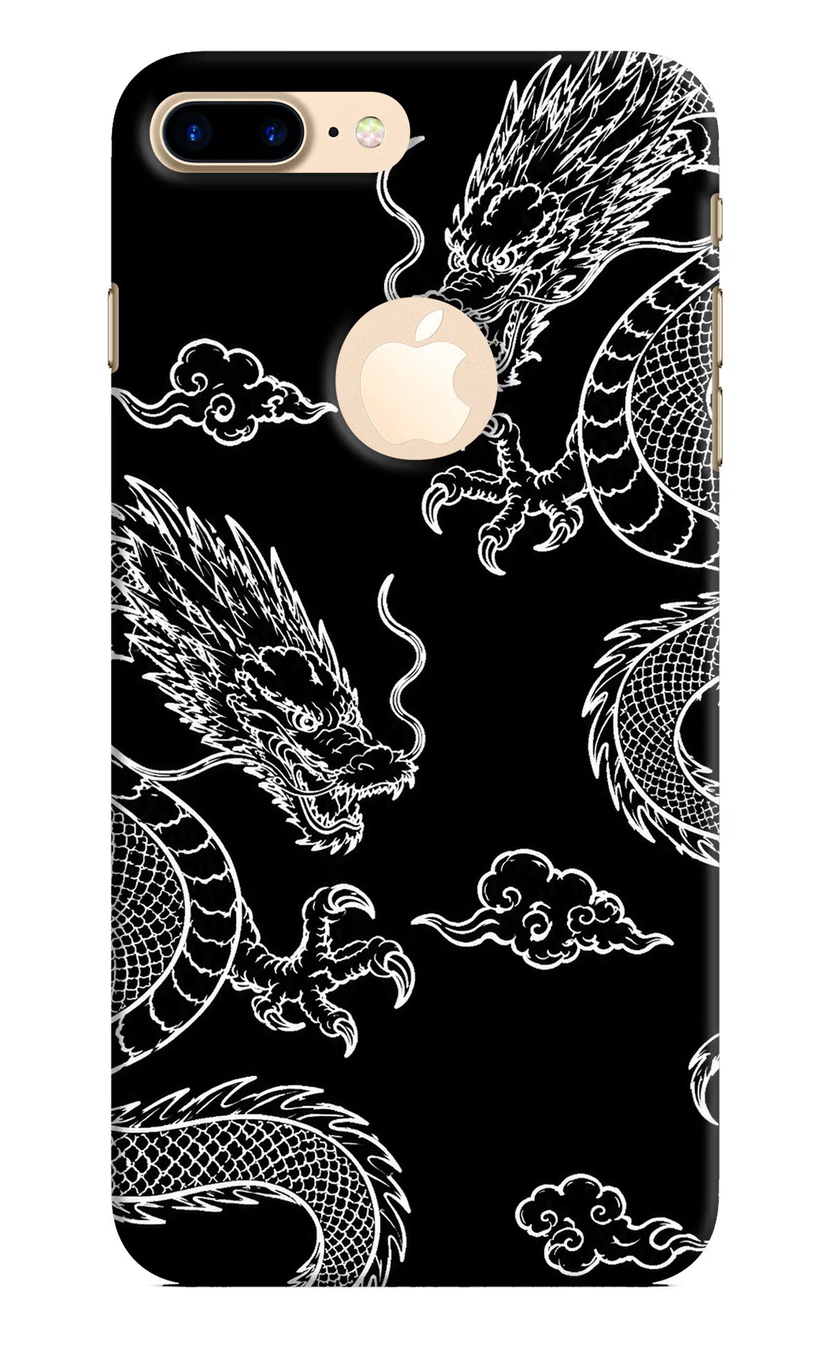 Twin Dragons iPhone 8 Plus Logocut Hard Case Back Cover by Casekaro