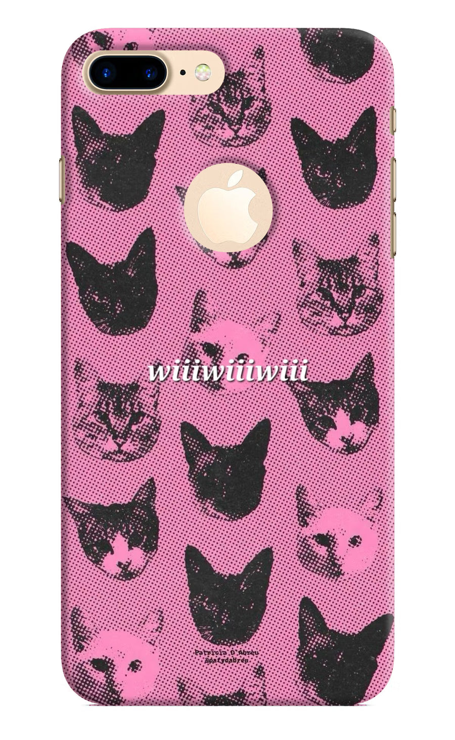 Pink Cats iPhone 8 Plus Logocut Back Cover, Hard case