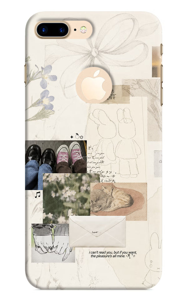 Soft Aesthetic iPhone 8 Plus Logocut Hard Case Back Cover by Casekaro