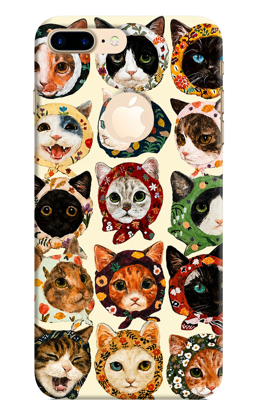 Cool Cat iPhone 8 Plus Logocut Back Cover, Hard case