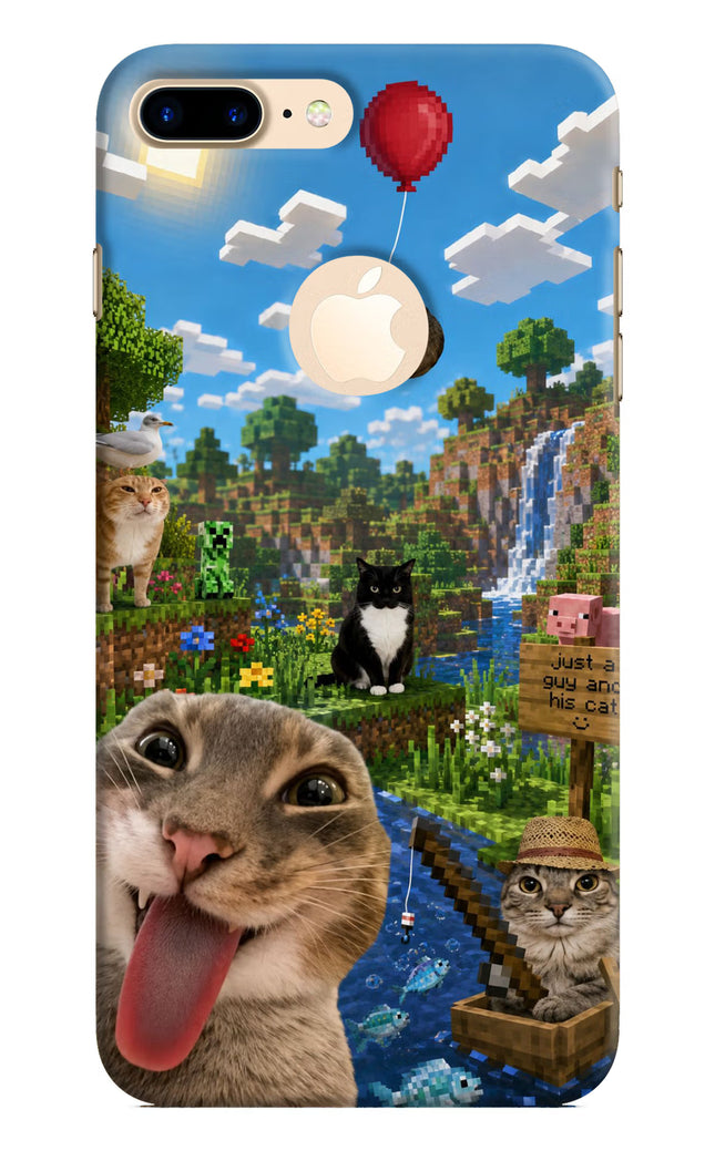 Minecraft Cat Chaos iPhone 8 Plus Logocut Hard Case Back Cover by Casekaro
