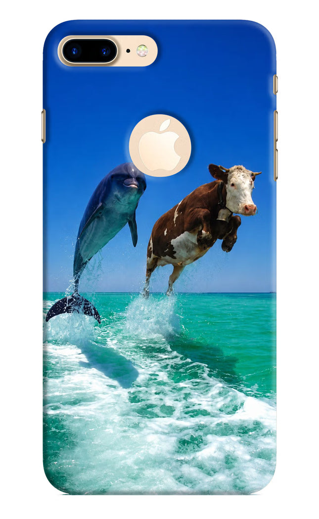 Dolphin vs Cow iPhone 8 Plus Logocut Hard Case Back Cover by Casekaro