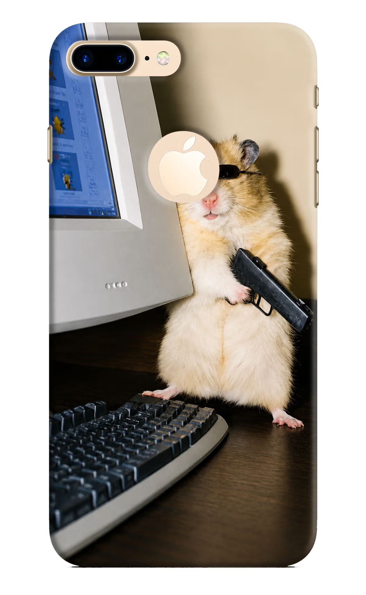 Hacker Hamster iPhone 8 Plus Logocut Back Cover