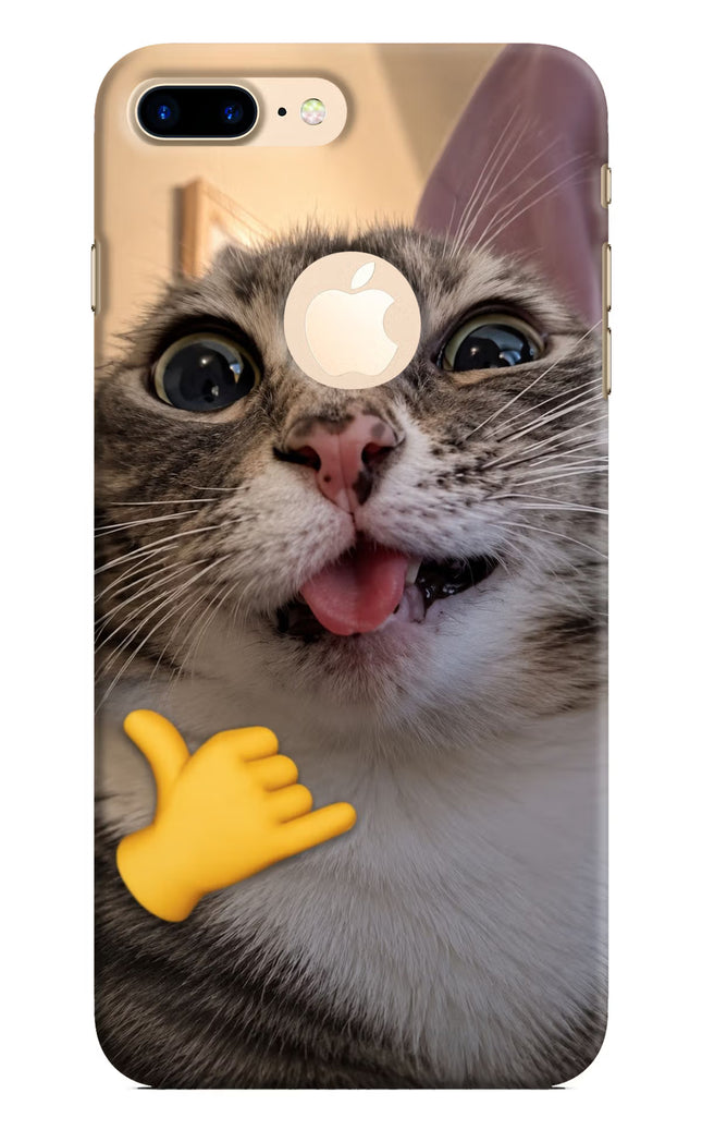Silly Cat Call iPhone 8 Plus Logocut Hard Case Back Cover by Casekaro