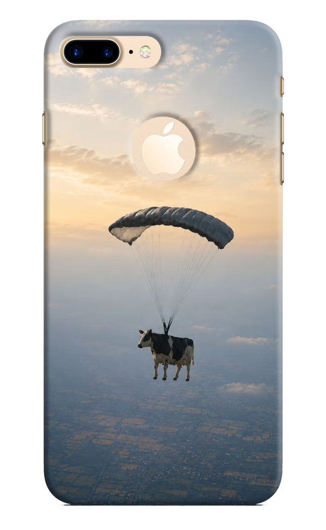 Skydiving Cow iPhone 8 Plus Logocut Hard Case Back Cover by Casekaro