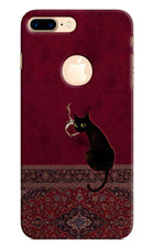 Midnight Cat iPhone 8 Plus Logocut Hard Case Back Cover by Casekaro