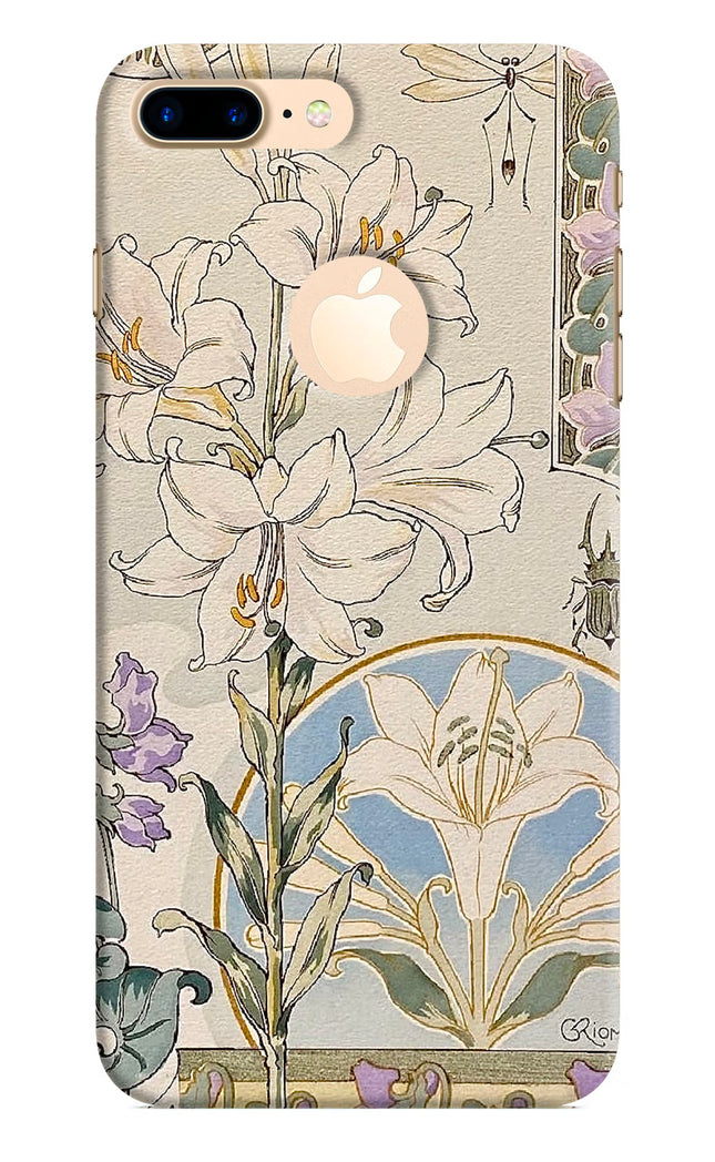 White Lily iPhone 8 Plus Logocut Hard Case Back Cover by Casekaro