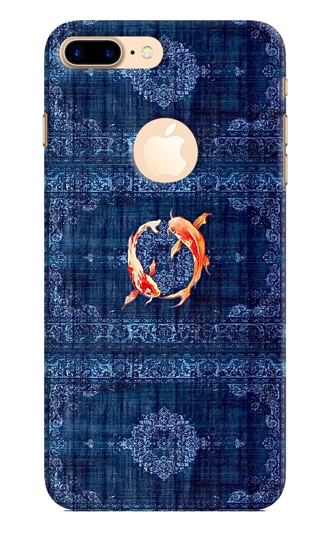 Koi Blue iPhone 8 Plus Logocut Hard Case Back Cover by Casekaro