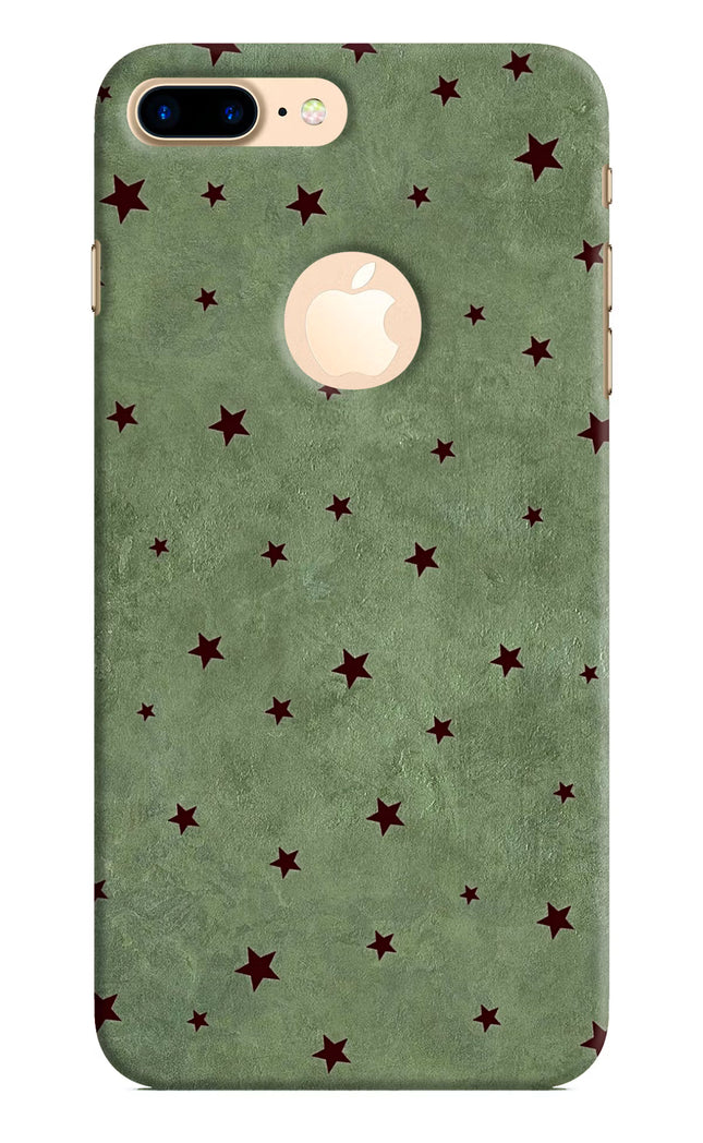 Green Stars iPhone 8 Plus Logocut Hard Case Back Cover by Casekaro