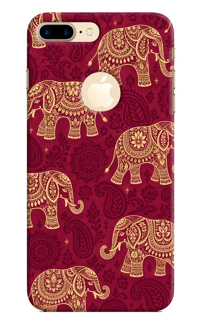 Maroon Elephant iPhone 8 Plus Logocut Hard Case Back Cover by Casekaro