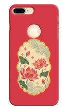 Pink Lotus iPhone 8 Plus Logocut Hard Case Back Cover by Casekaro