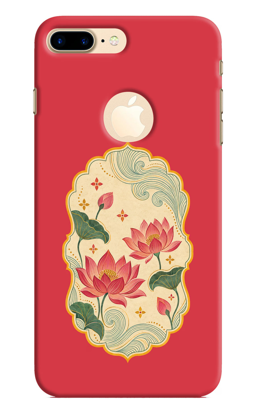 Pink Lotus iPhone 8 Plus Logocut Back Cover, Hard case