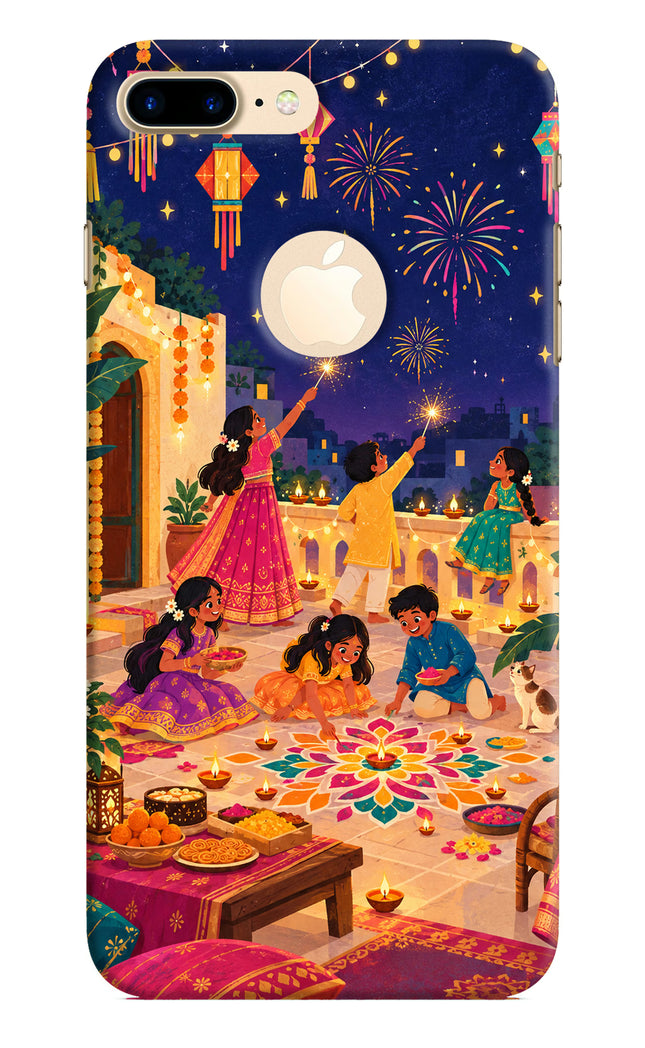 Diwali Night iPhone 8 Plus Logocut Hard Case Back Cover by Casekaro
