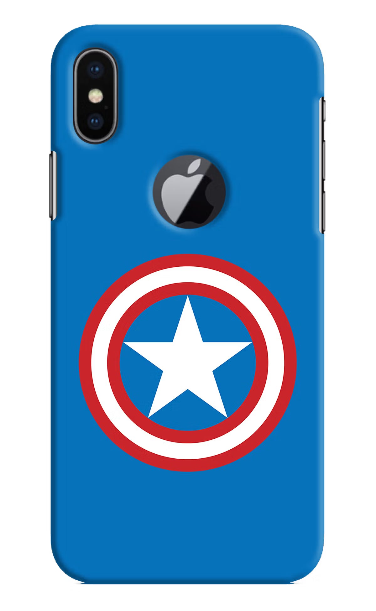 Captain America Logo iPhone X Logocut Hard Case Back Cover by Casekaro