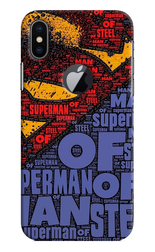 Superman iPhone X Logocut Hard Case Back Cover by Casekaro