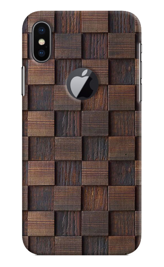 Wooden Cube Design iPhone X Logocut Hard Case Back Cover by Casekaro