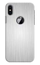 Wooden Grey Texture iPhone X Logocut Hard Case Back Cover by Casekaro