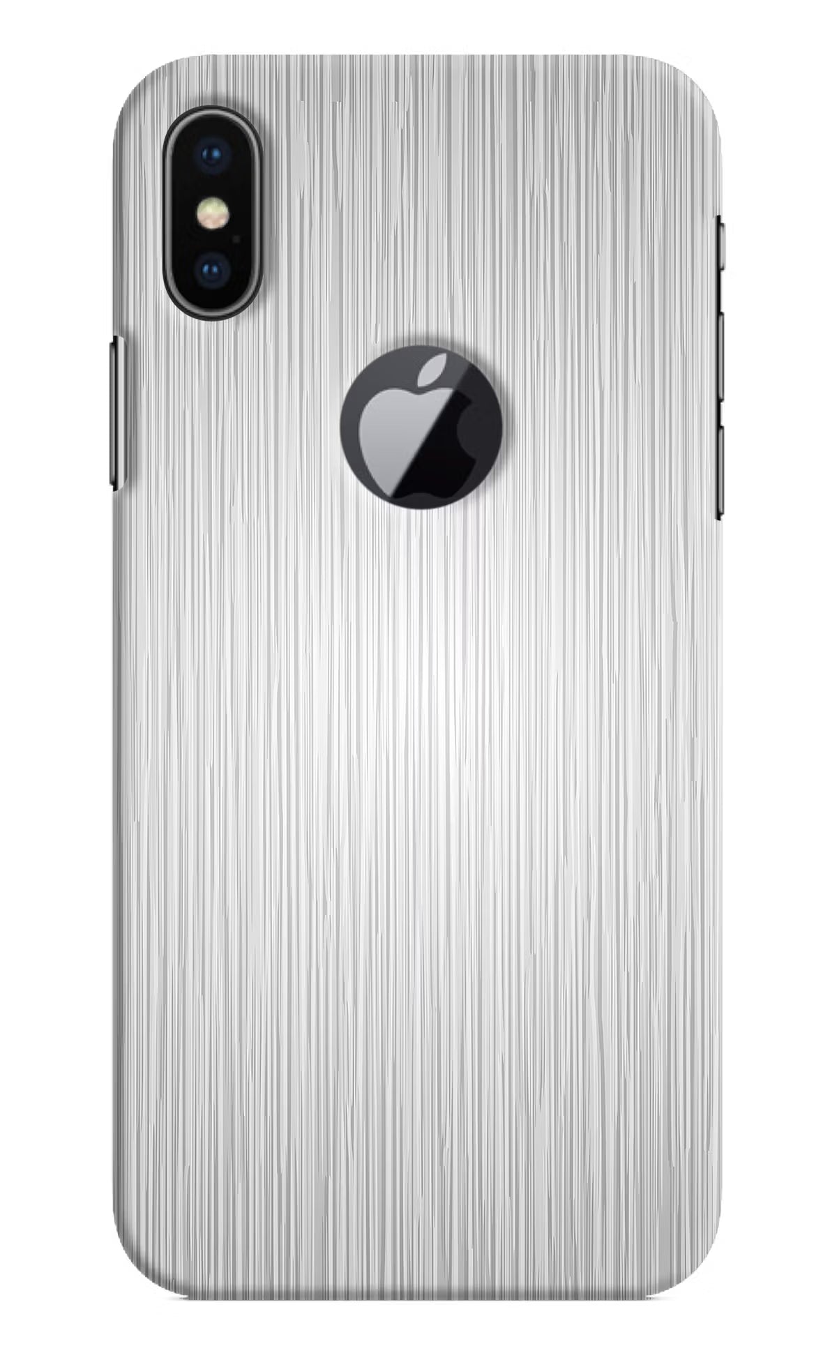 Wooden Grey Texture iPhone X Logocut Hard Case Back Cover by Casekaro