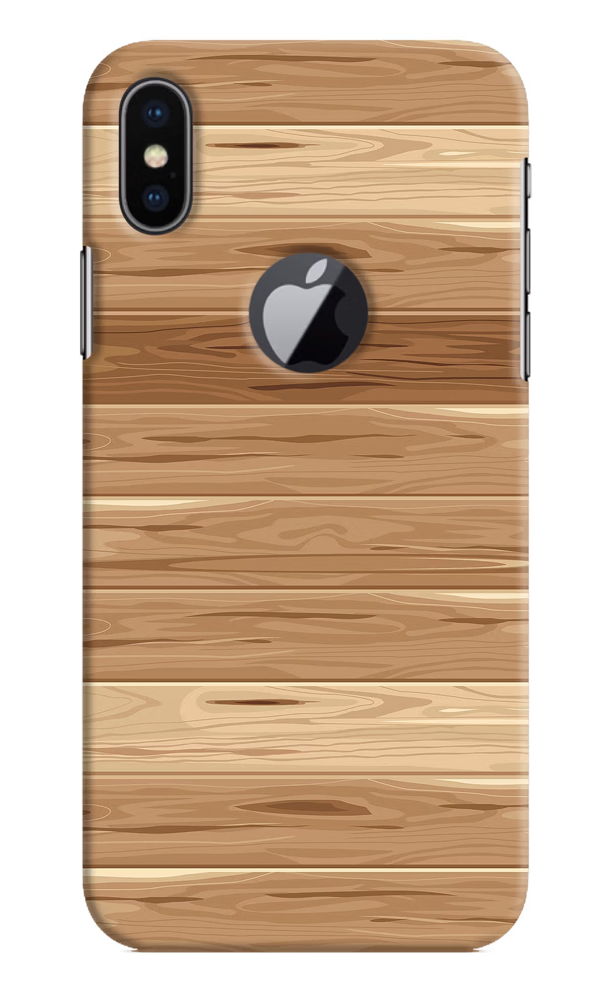Wooden Vector iPhone X Logocut Hard Case Back Cover by Casekaro