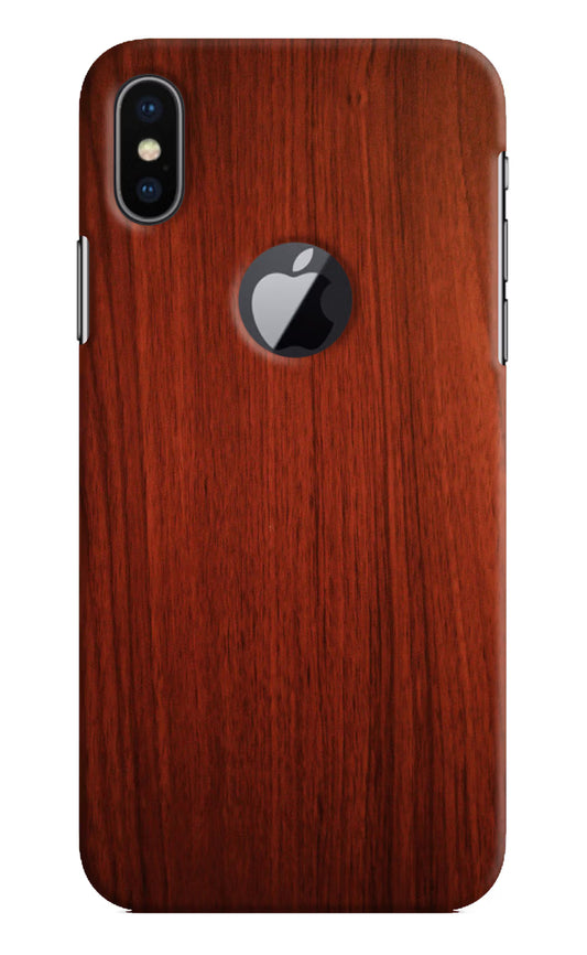 Wooden Plain Pattern iPhone X Logocut Hard Case Back Cover by Casekaro