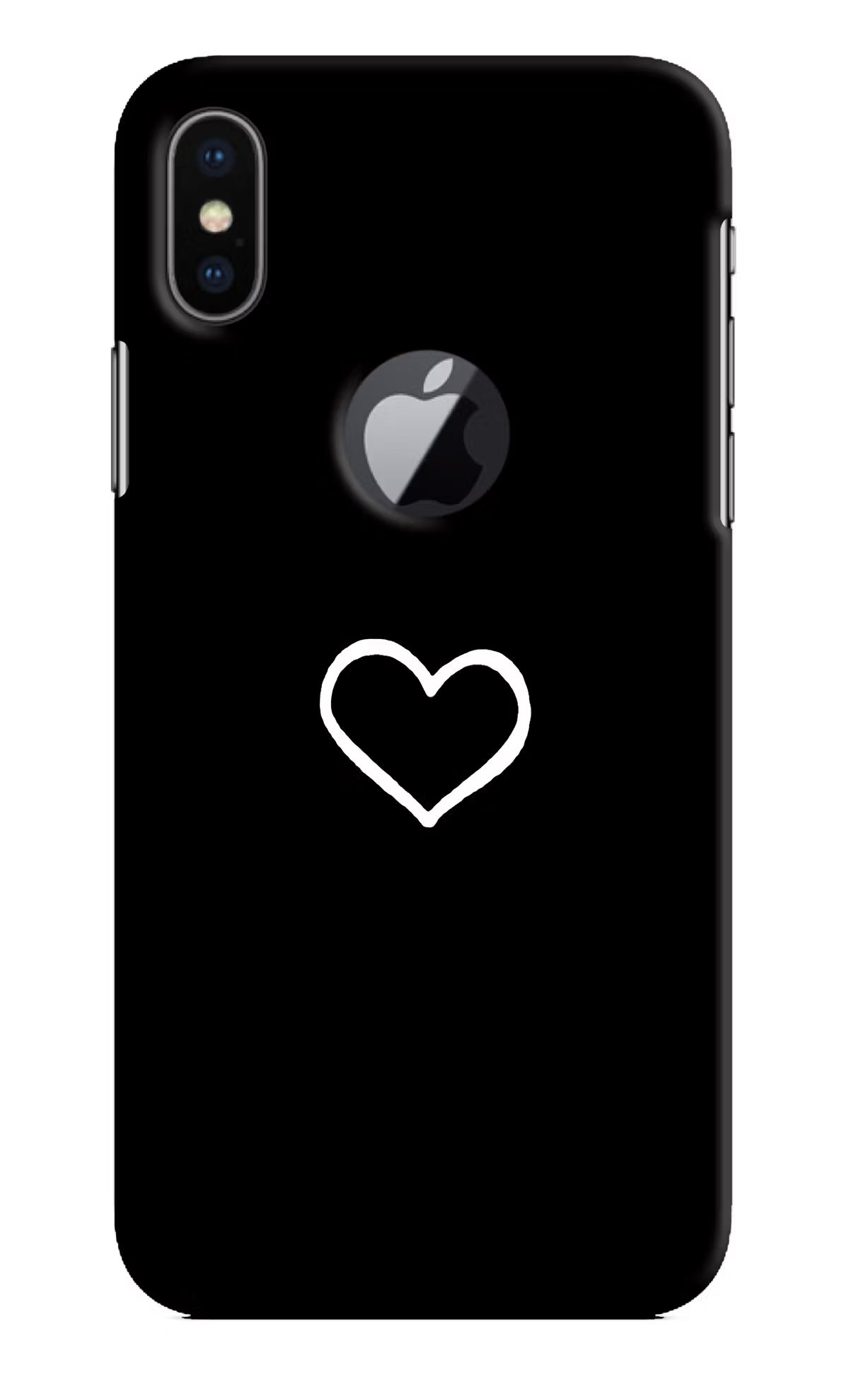 Heart iPhone X Logocut Hard Case Back Cover by Casekaro