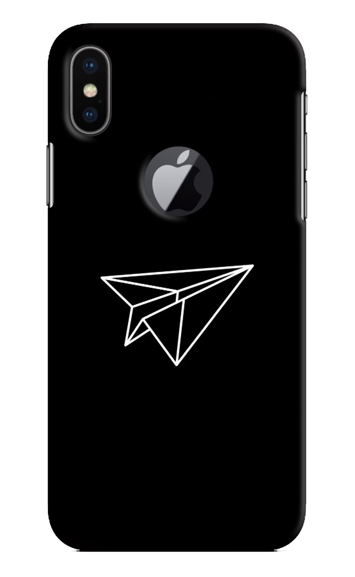 Paper Plane White iPhone X Logocut Hard Case Back Cover by Casekaro