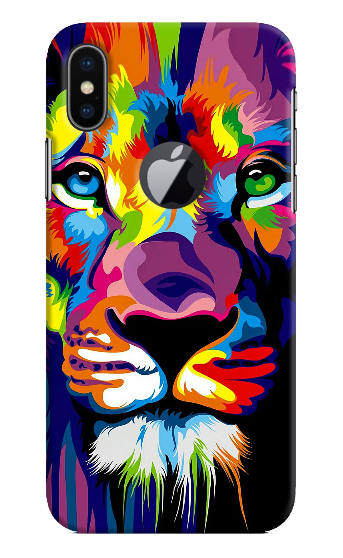 Lion iPhone X Logocut Hard Case Back Cover by Casekaro
