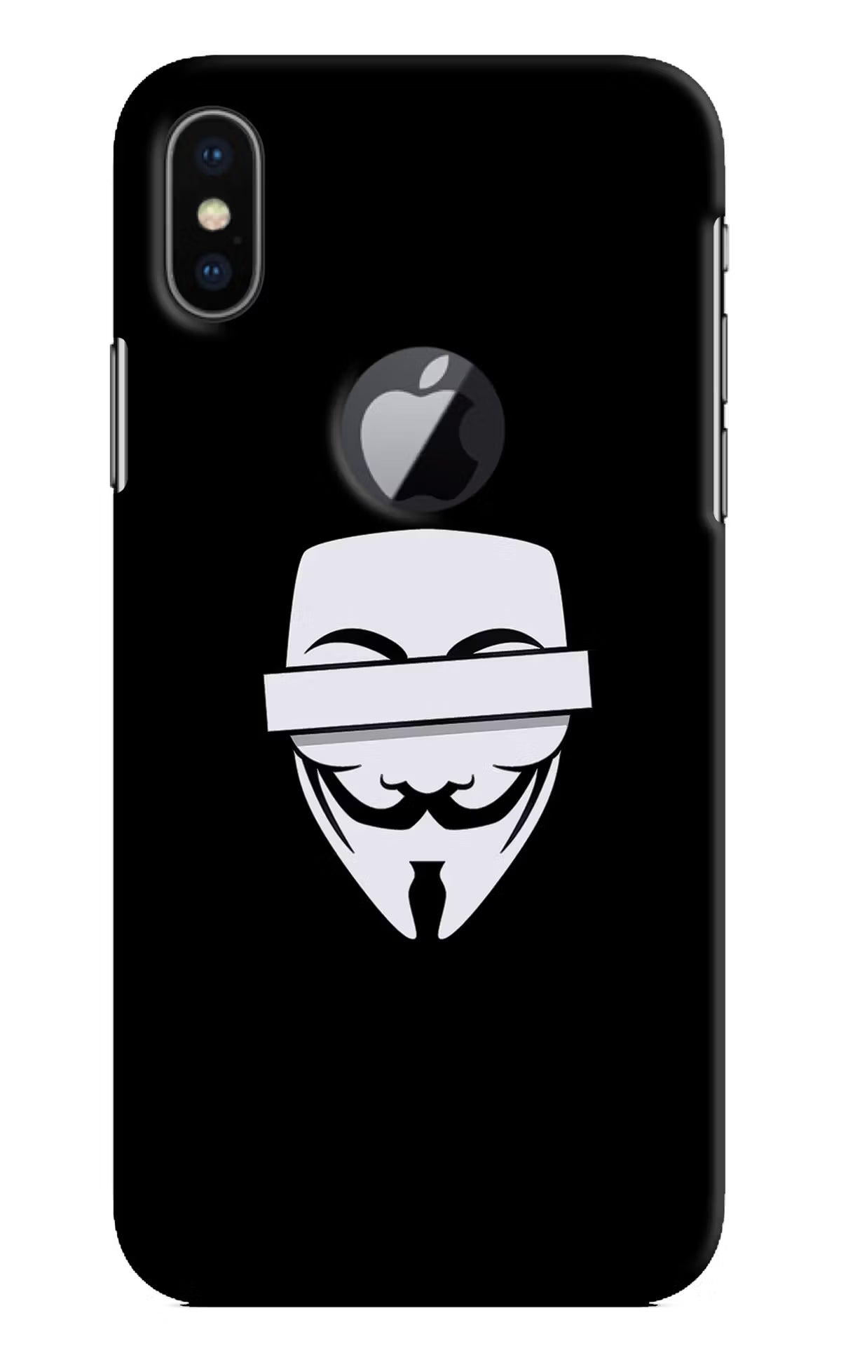 Anonymous Face iPhone X Logocut Hard Case Back Cover by Casekaro