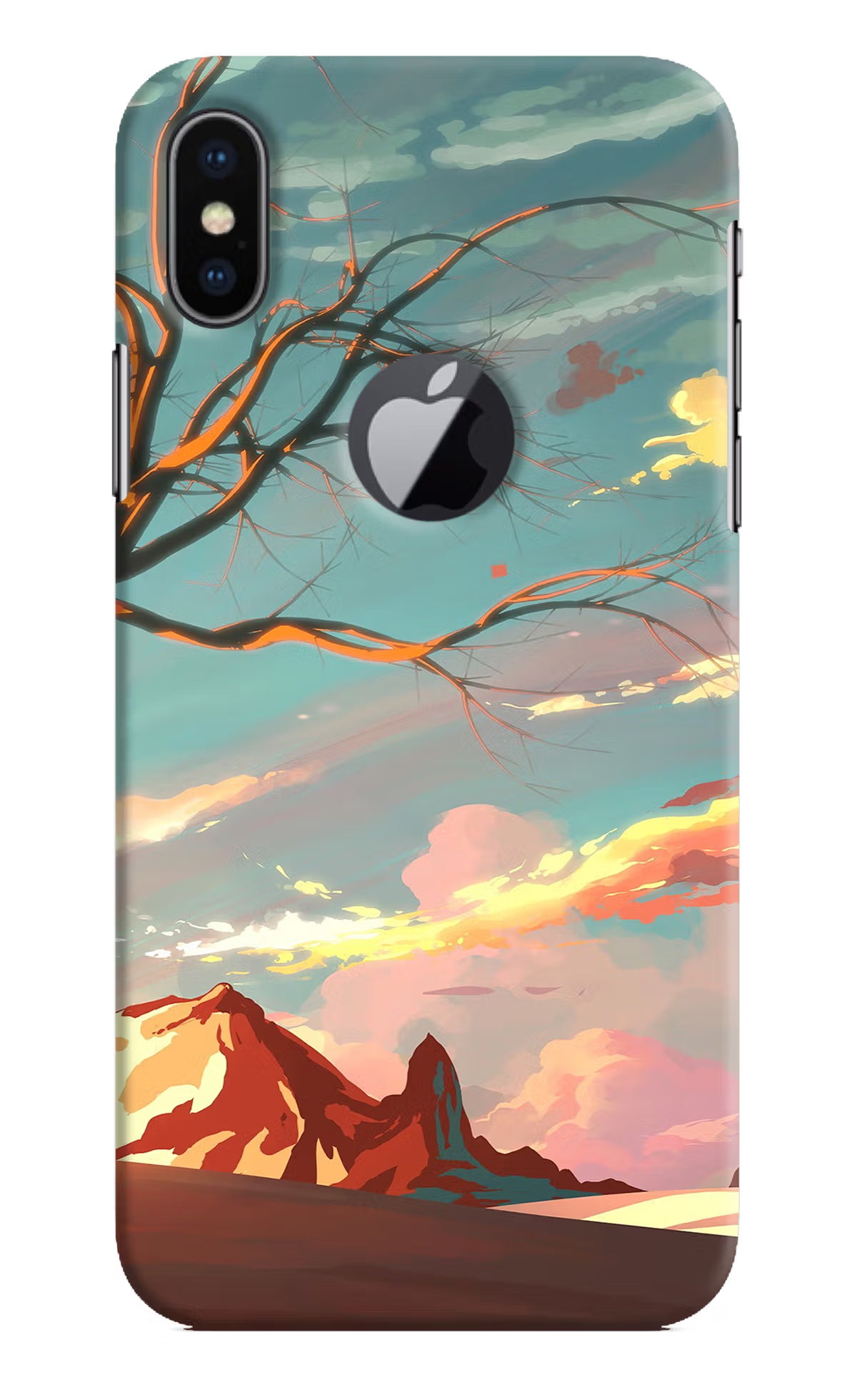 Scenery iPhone X Logocut Hard Case Back Cover by Casekaro