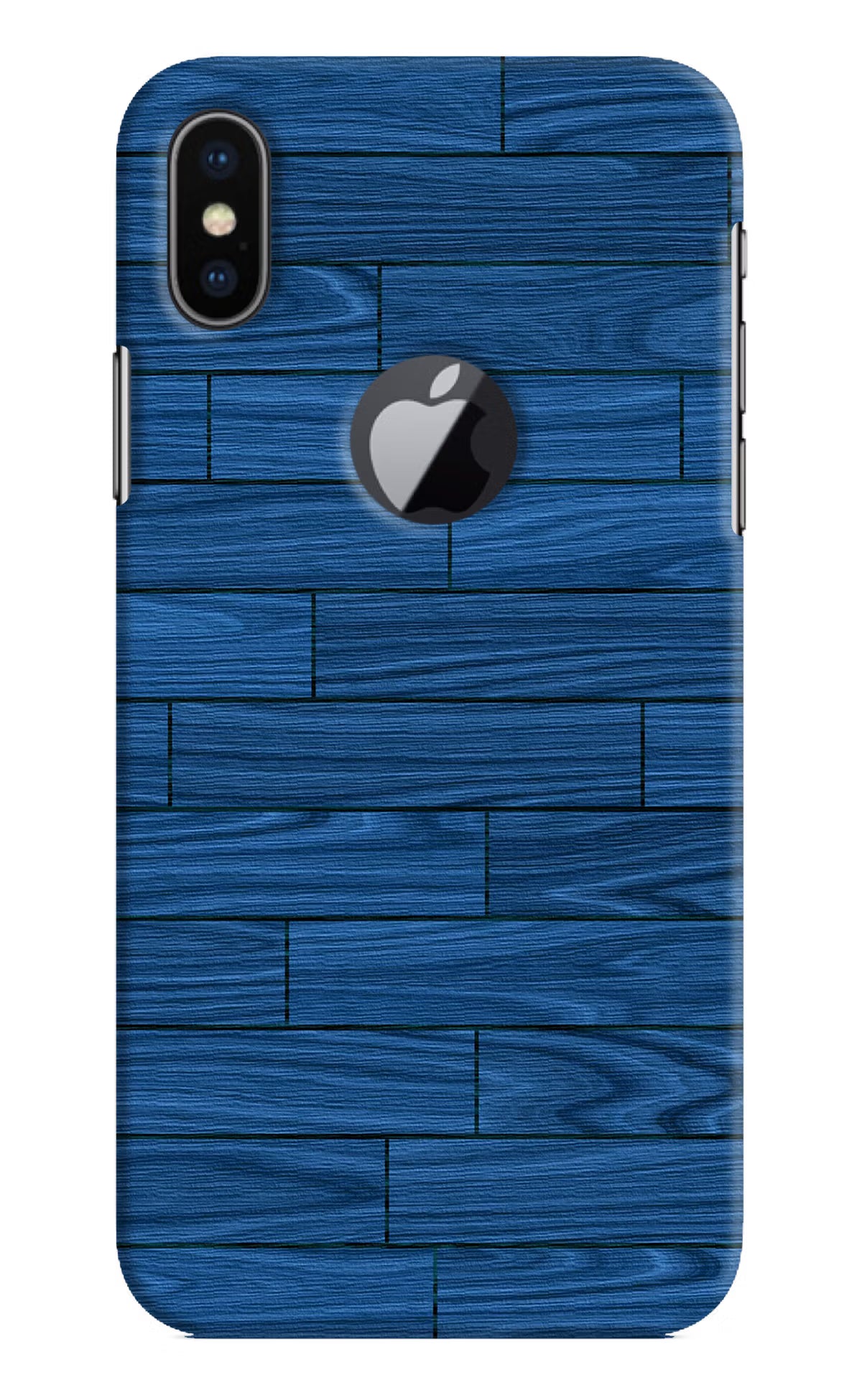 Wooden Texture iPhone X Logocut Hard Case Back Cover by Casekaro