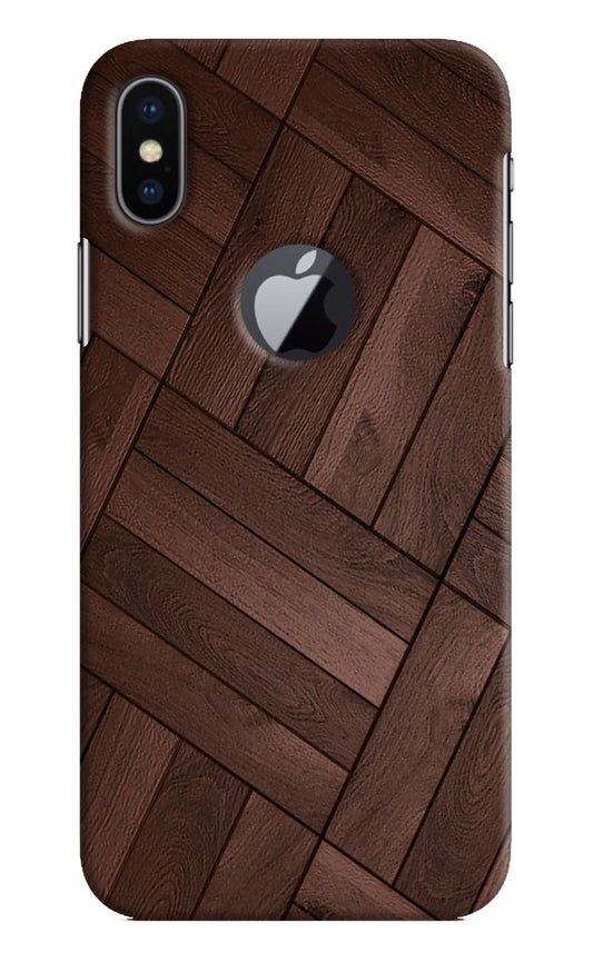 Wooden Texture Design iPhone X Logocut Hard Case Back Cover by Casekaro