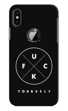 Go Fuck Yourself iPhone X Logocut Hard Case Back Cover by Casekaro