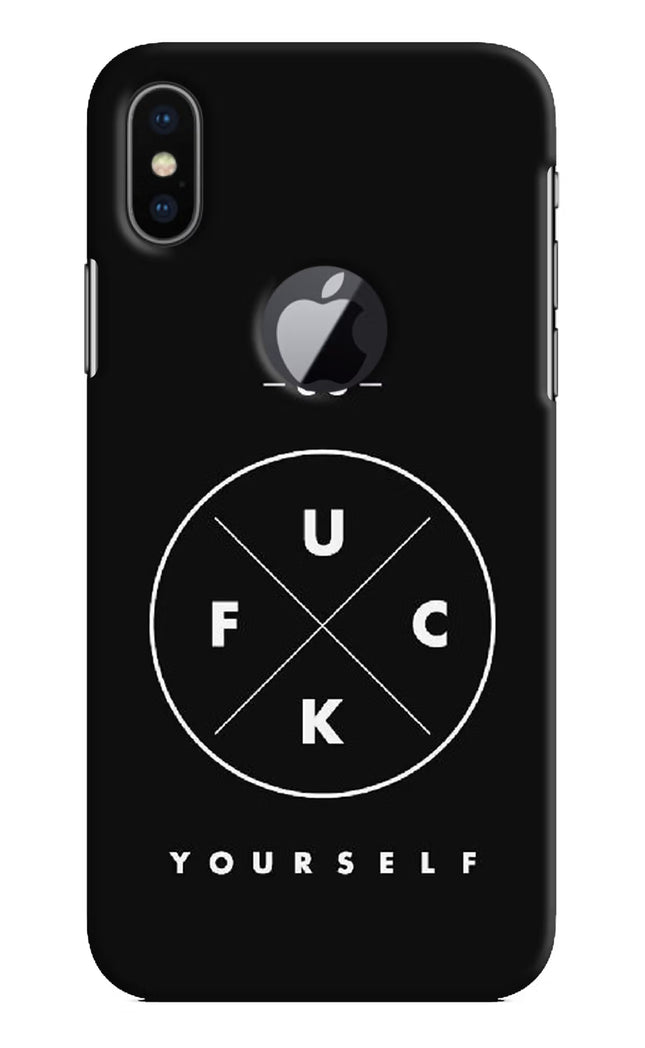 Go Fuck Yourself iPhone X Logocut Hard Case Back Cover by Casekaro