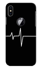 Heart Beats iPhone X Logocut Hard Case Back Cover by Casekaro