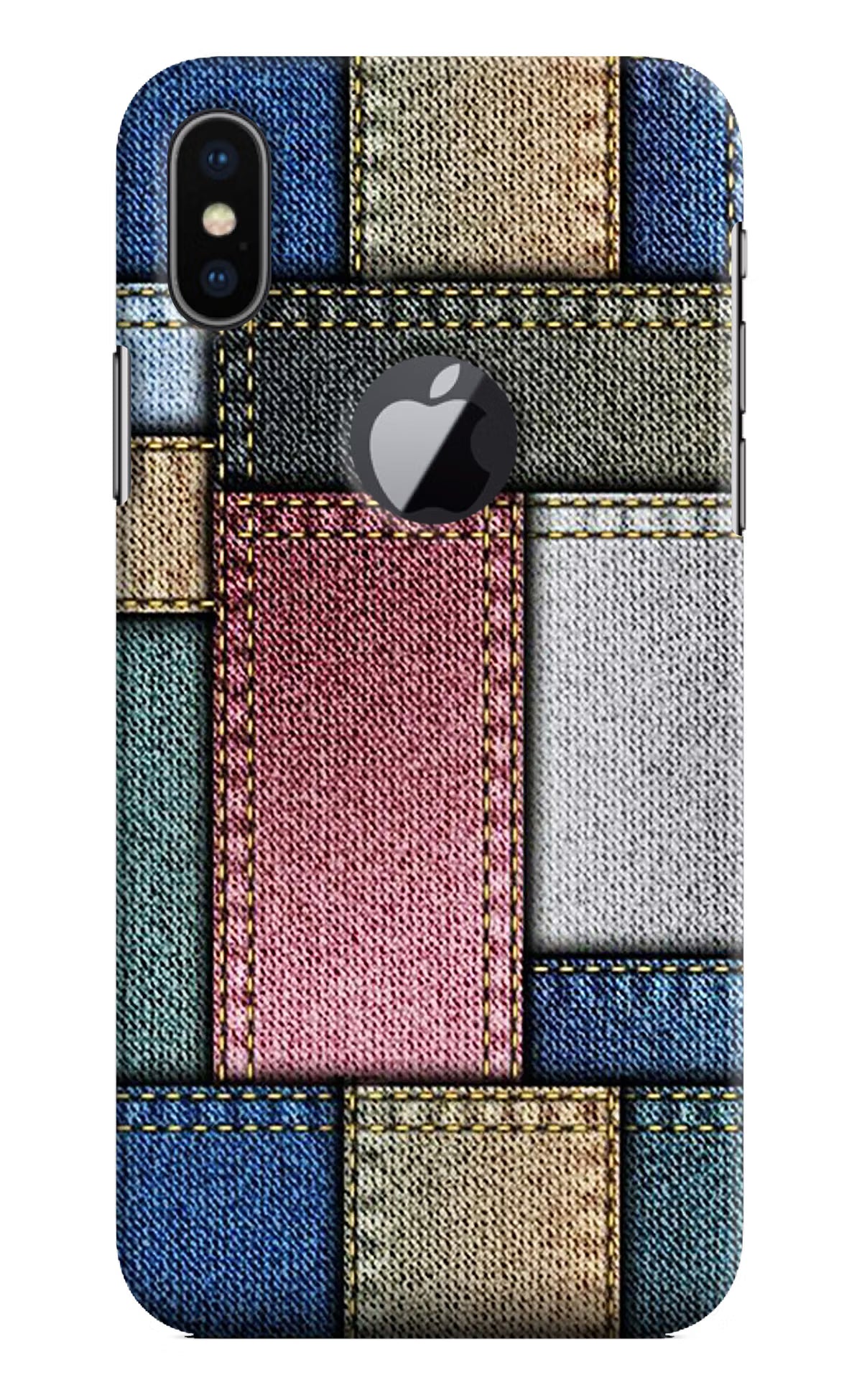 Multicolor Jeans iPhone X Logocut Hard Case Back Cover by Casekaro
