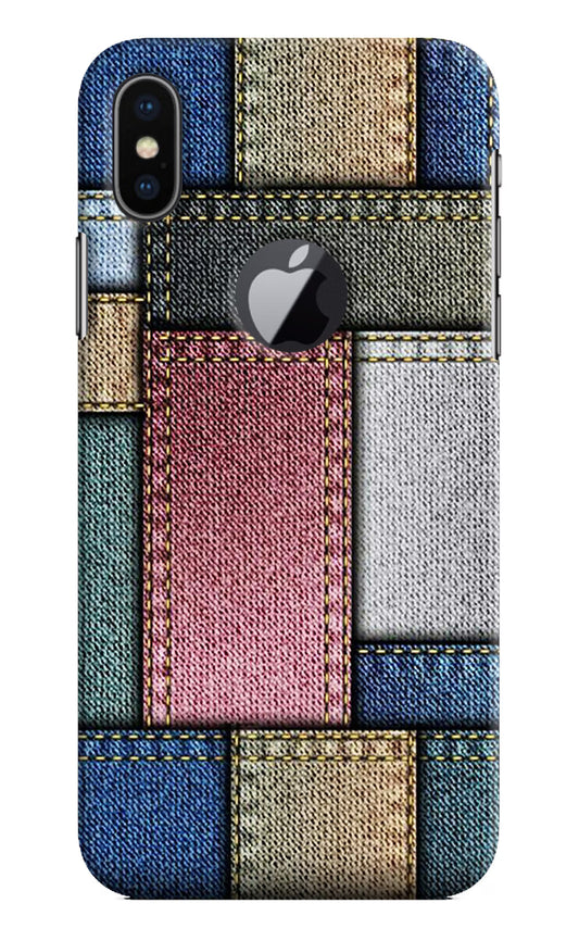 Multicolor Jeans iPhone X Logocut Hard Case Back Cover by Casekaro