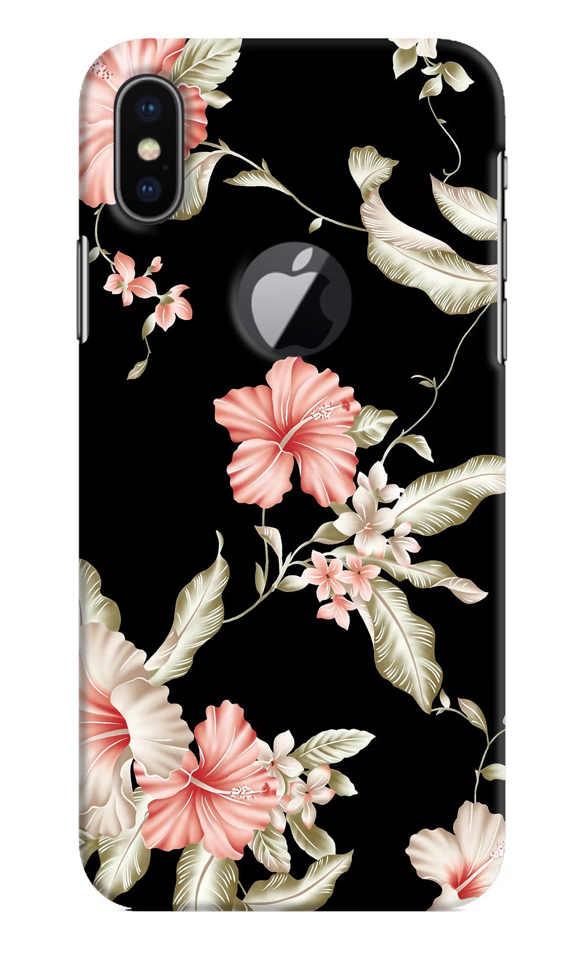Flowers iPhone X Logocut Hard Case Back Cover by Casekaro