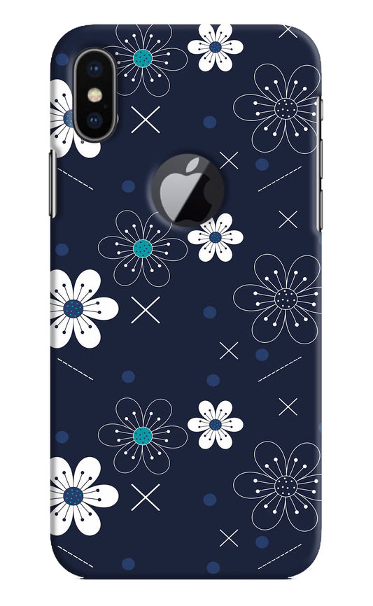 Flowers iPhone X Logocut Hard Case Back Cover by Casekaro