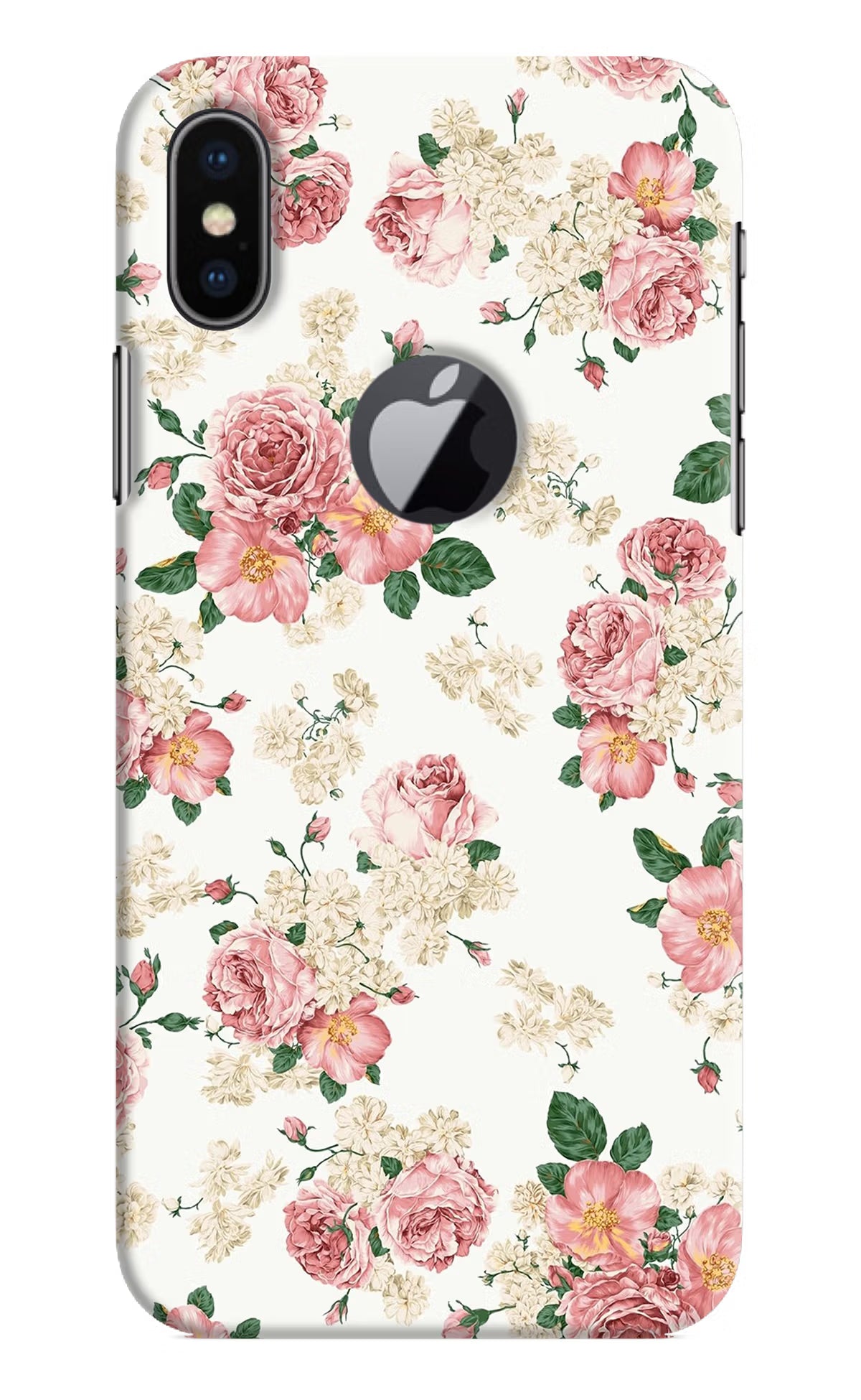 Flowers iPhone X Logocut Hard Case Back Cover by Casekaro
