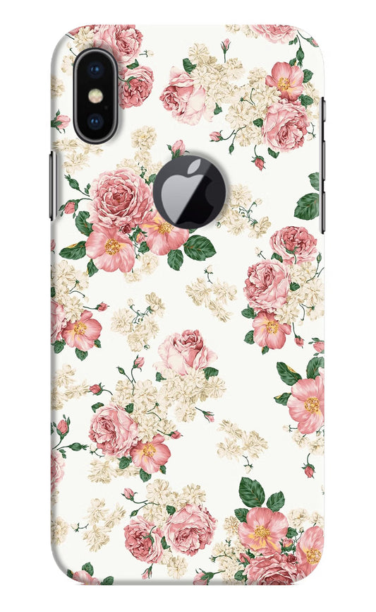Flowers iPhone X Logocut Hard Case Back Cover by Casekaro