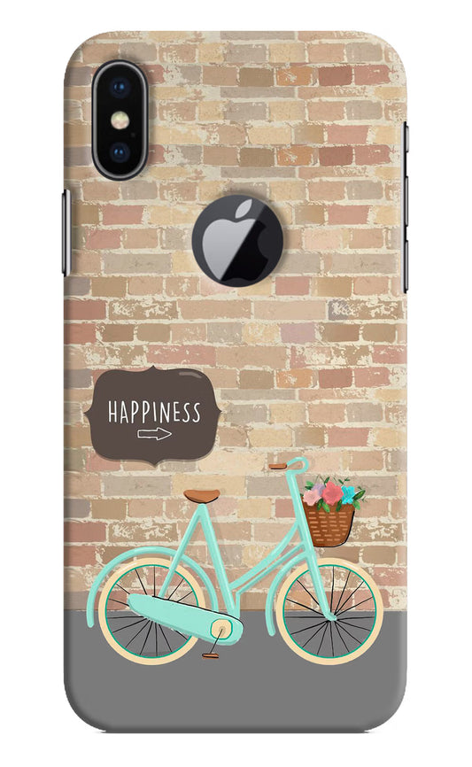 Happiness Artwork iPhone X Logocut Hard Case Back Cover by Casekaro