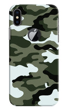 Camouflage iPhone X Logocut Hard Case Back Cover by Casekaro