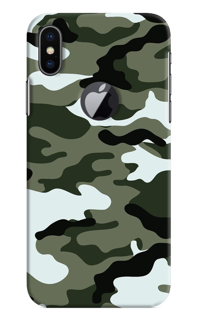 Camouflage iPhone X Logocut Hard Case Back Cover by Casekaro
